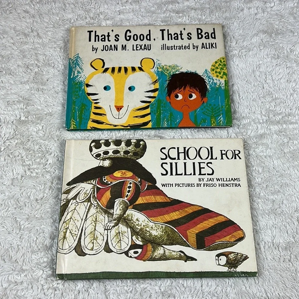 Vintage 60s 70s 90s hardcover children's 6 book bundle - Anatole, Marie Louise